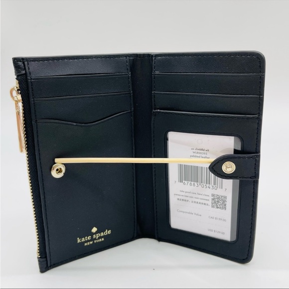 Kate Spade Leila Small Slim Bifold Wallet Black - Picture 5 of 8